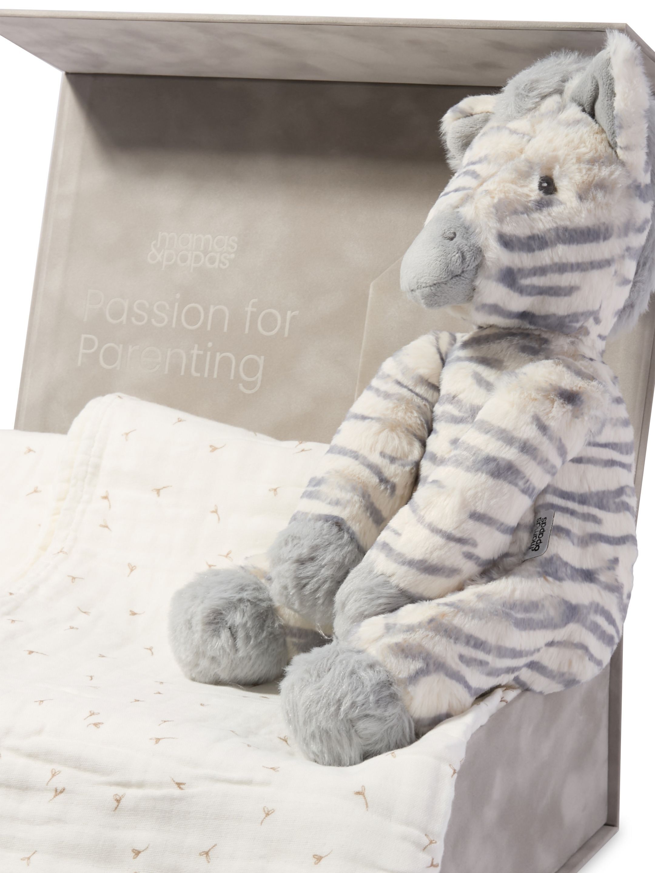 Muslin Gift Set - Seed Muslin Blanket with Ziggy Zebra Soft Toy image number 2